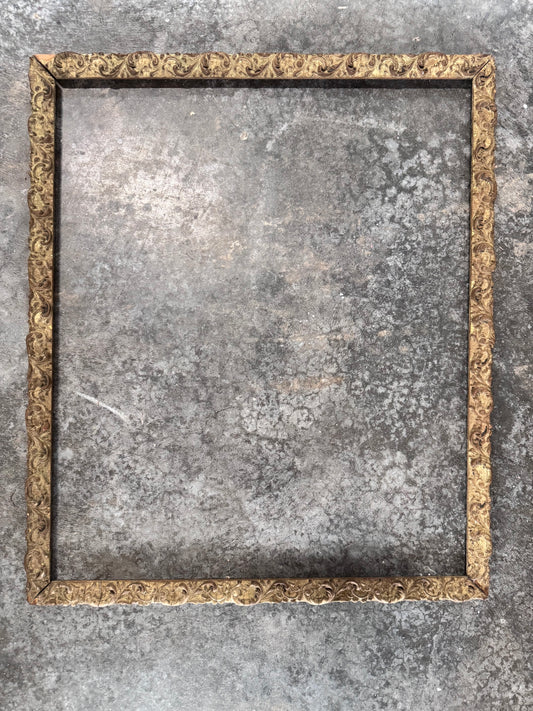 Vintage Wooden Carved Frame - Green