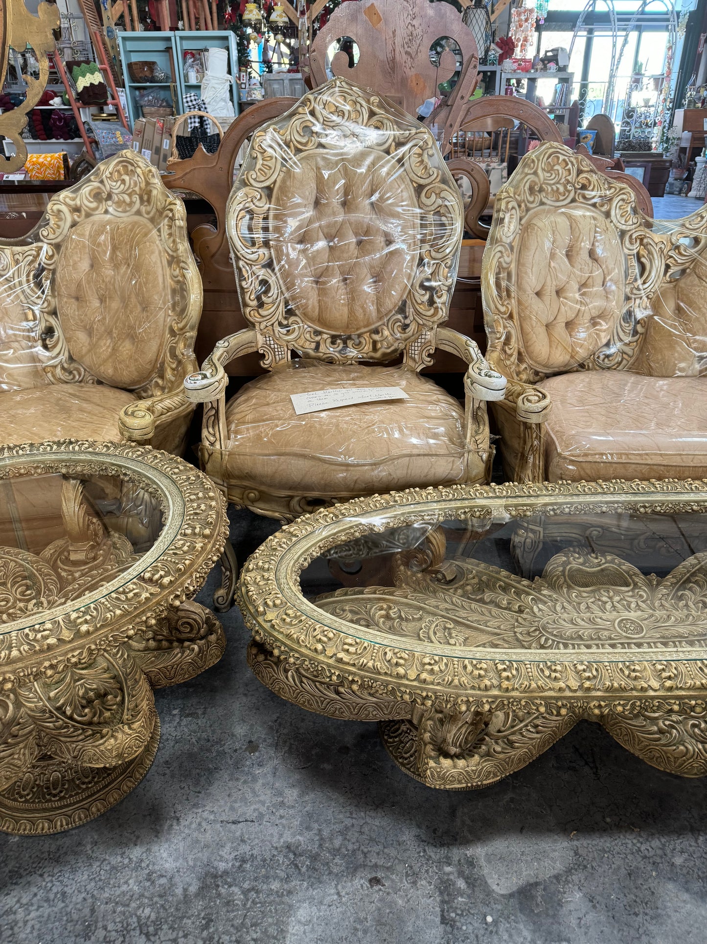 Vintage Chateau Chambord Furniture Guild Huildcrest Furniture Industries Versaille Collection Sofa Loveseat Chair in Velvet w covers