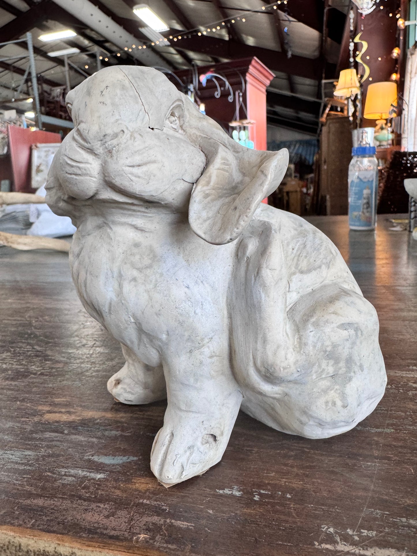 Handcrafted Paper Mache Rabbit Statue - Sitting