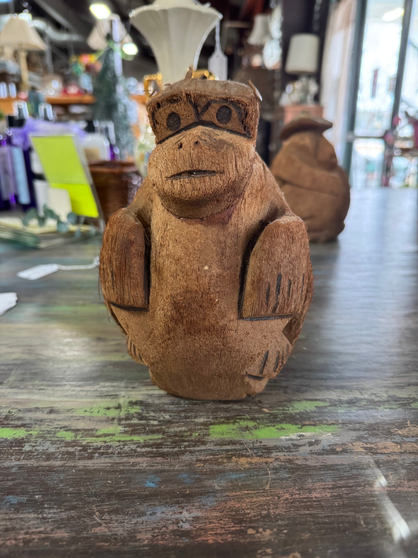 Vintage Carved Coconut Gorilla