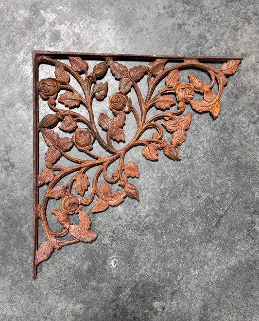Antique Cast Iron Corbel - Floral and Vines