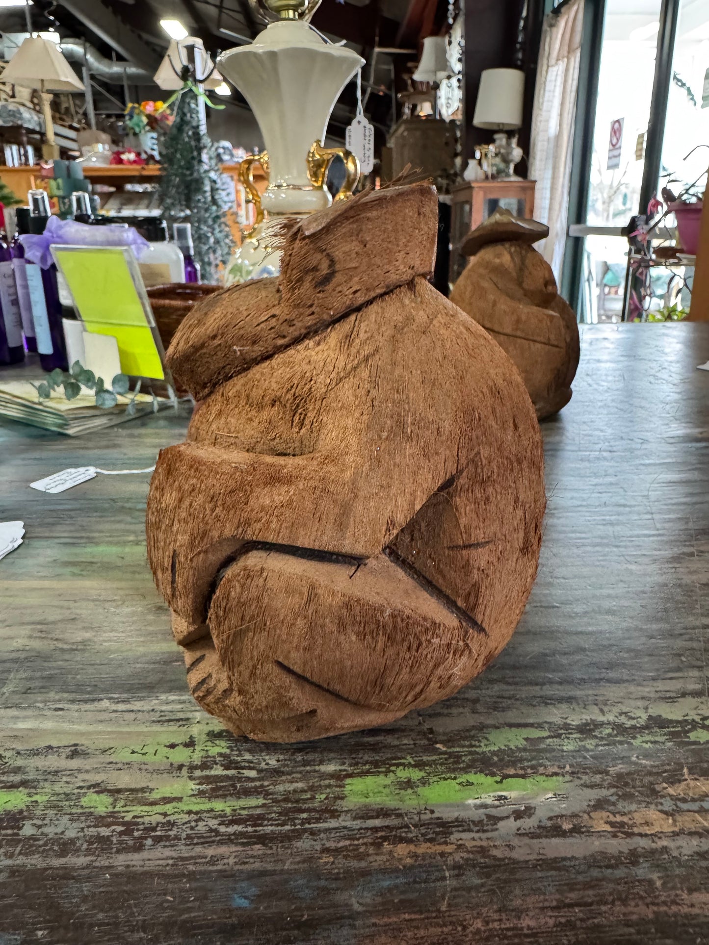 Vintage Carved Coconut Gorilla