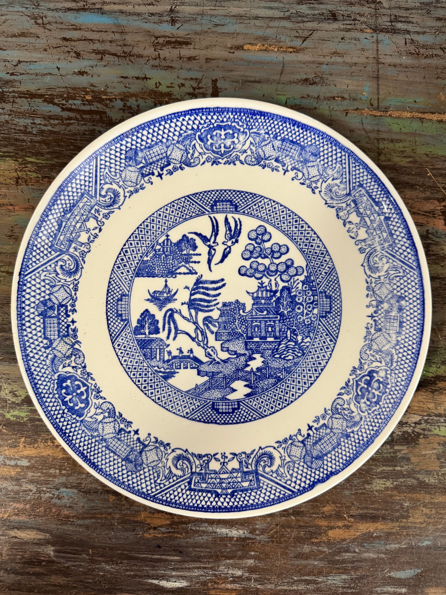 Vintage Blue Willow dinnerware