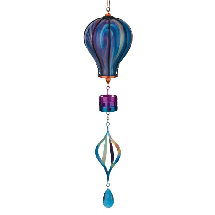 Hand blown Swirl Glass Solar Balloon Lanterns