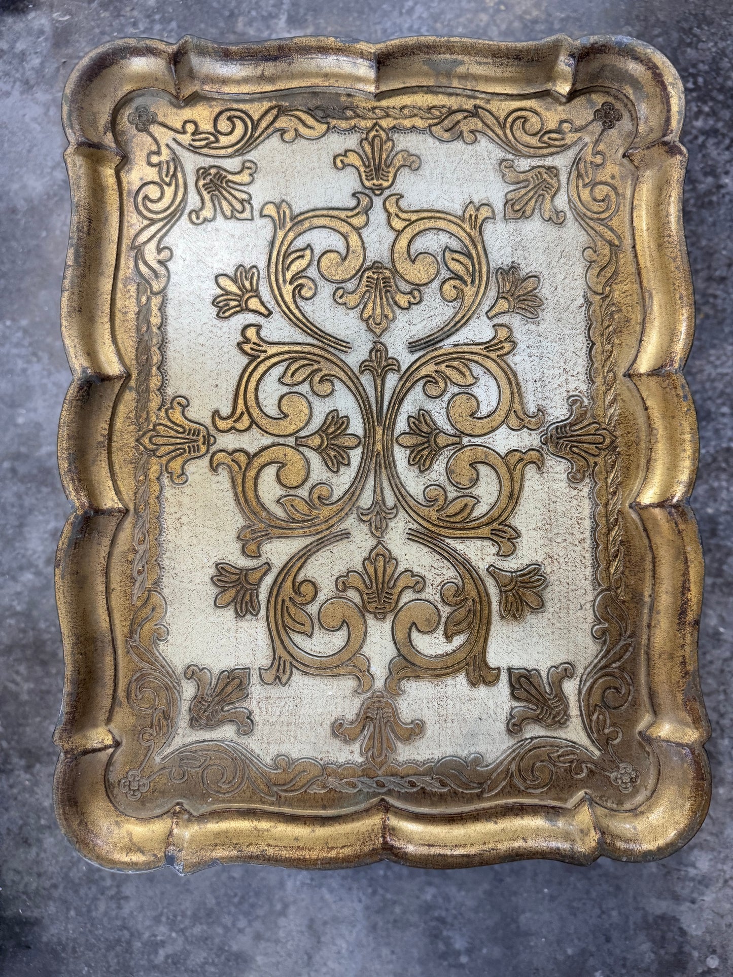Italian Regency Gold and White Resin Table