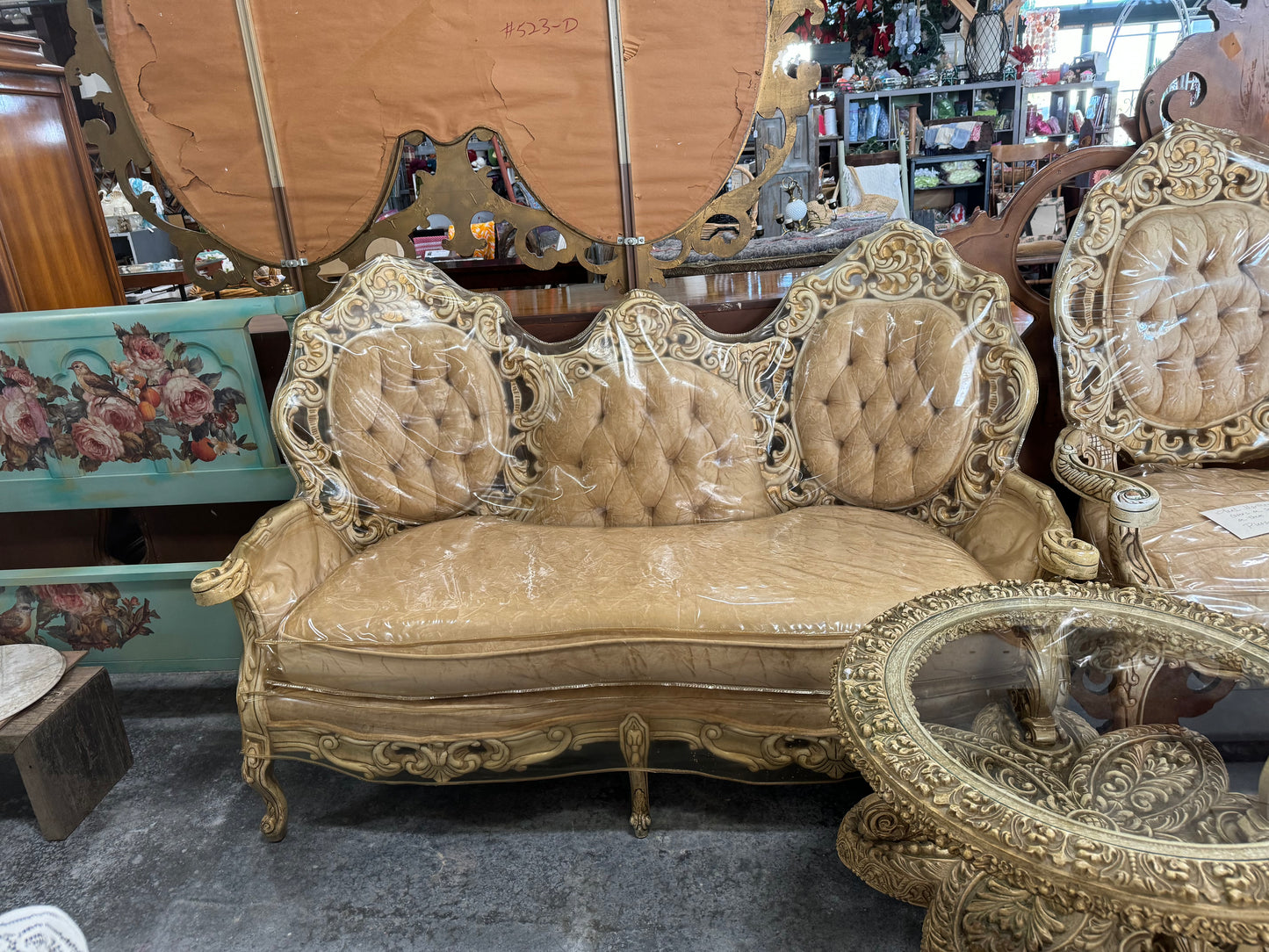 Vintage Chateau Chambord Furniture Guild Huildcrest Furniture Industries Versaille Collection Sofa Loveseat Chair in Velvet w covers