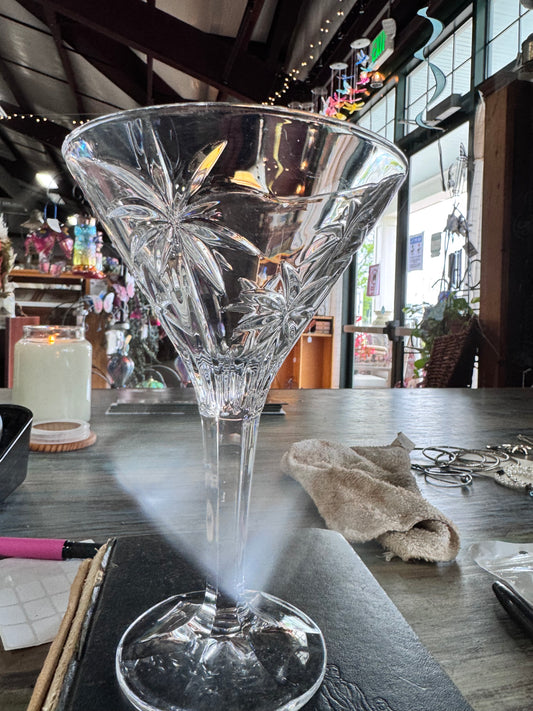 Godinger Crystal Palm Martini Glass
