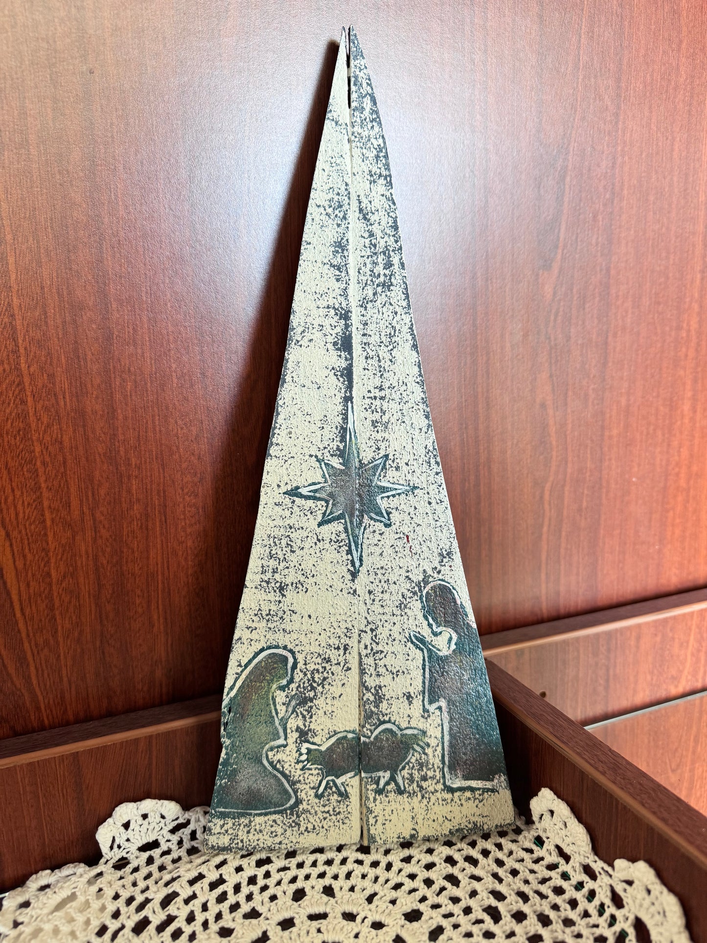 Wooden Merry Christmas Tree Oh Holy Night!