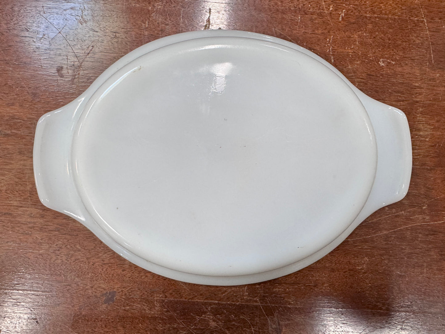 Vintage Oval Milk Glass Casserole Lid