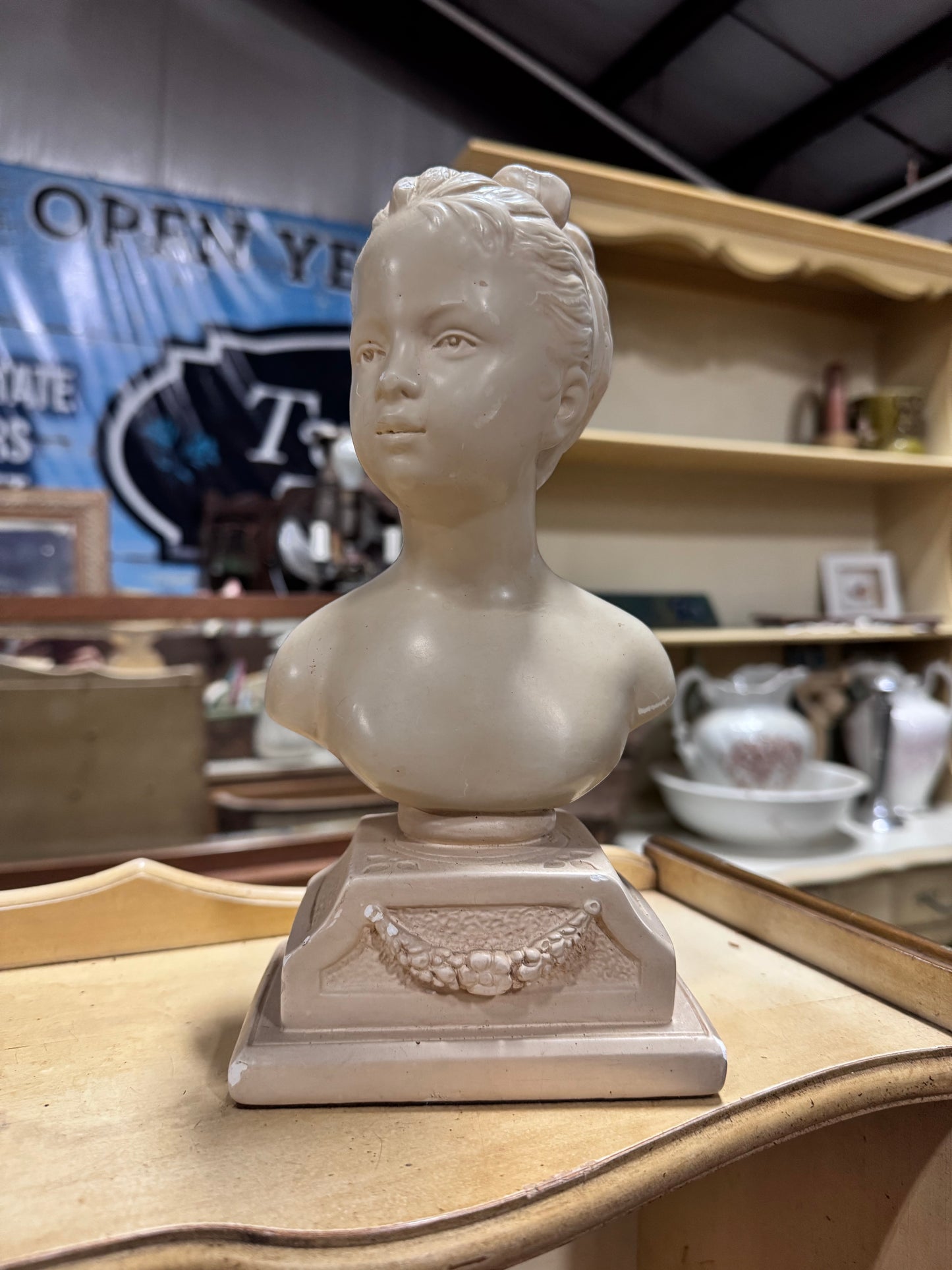 Vintage Alexander Backer Chalkware Bust - Girl