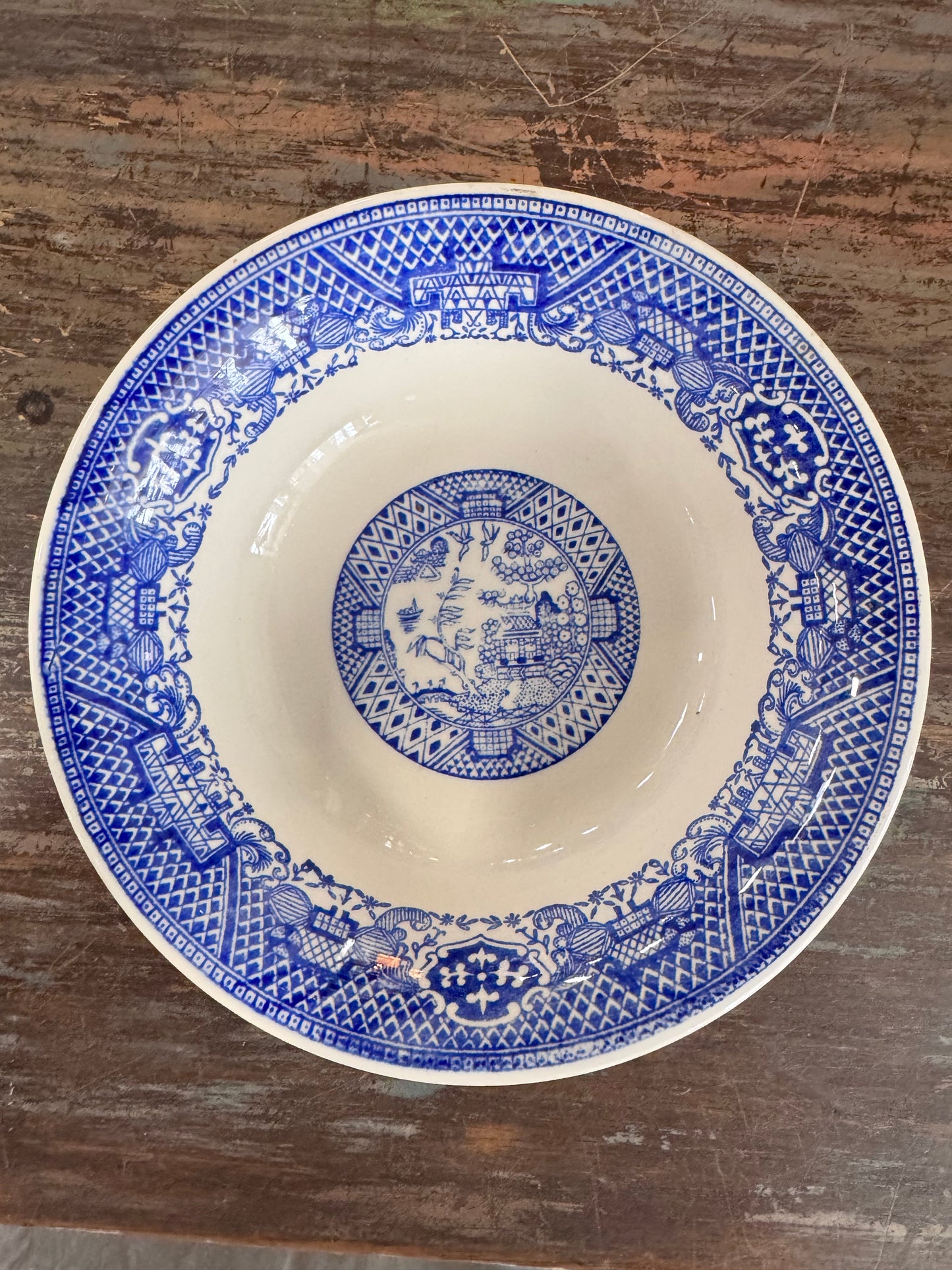 Vintage Blue Willow dinnerware