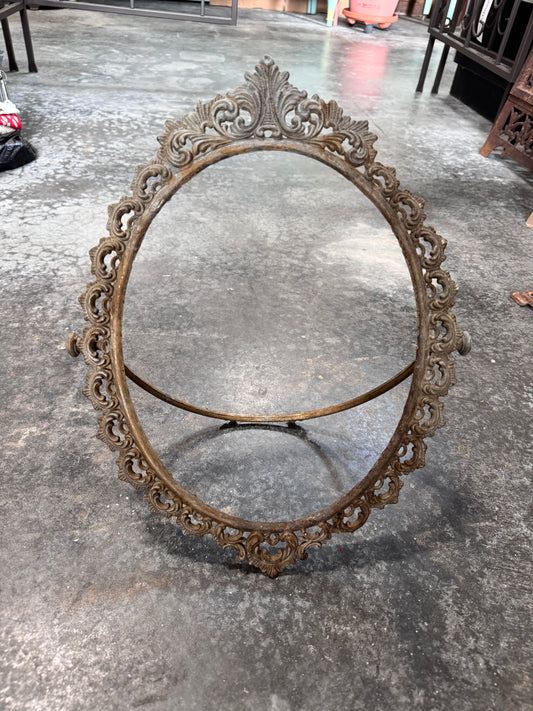 Vintage Baroque Style Tabletop Metal Mirror Frame