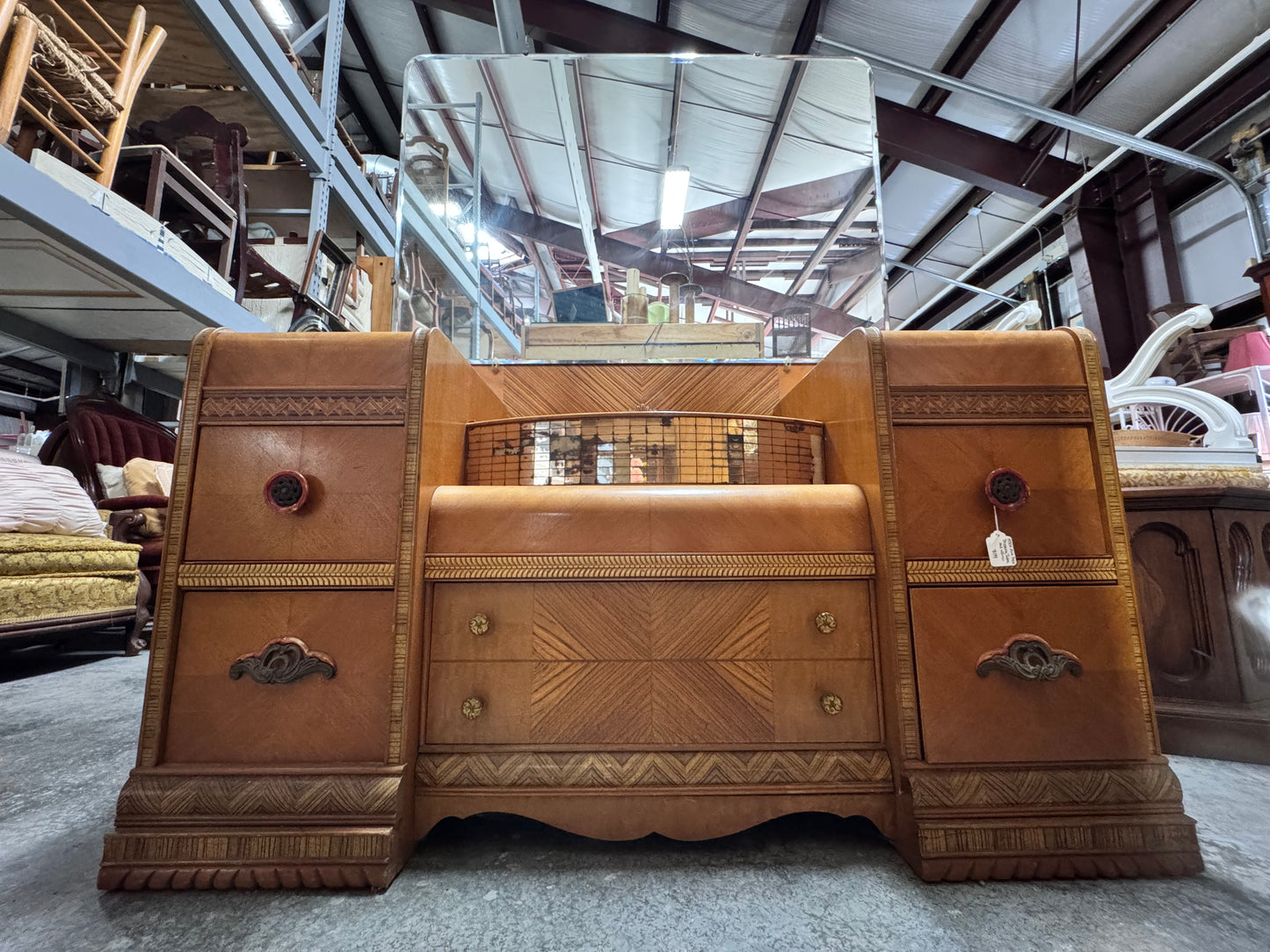 1950s Art Deco Dressing Table and Mirror
