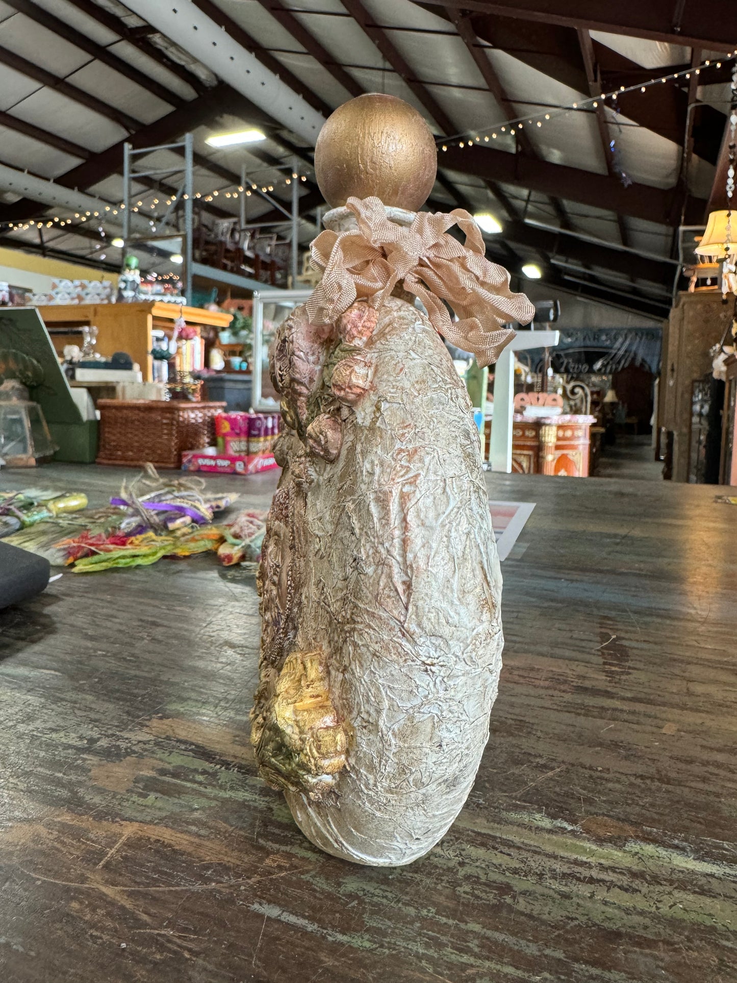Old Cottage Style Cameo and Rose Glass Bottle Decor by local artist, Glitter & Gold