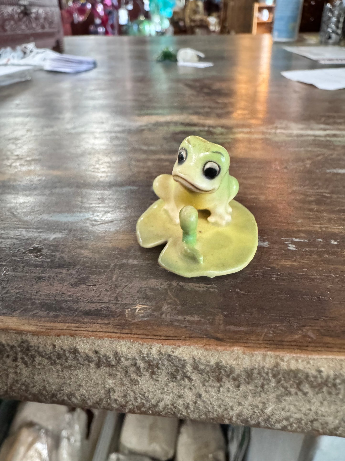 Vintage Josef Anthropomorphic Figure - Frog and Lily Pad
