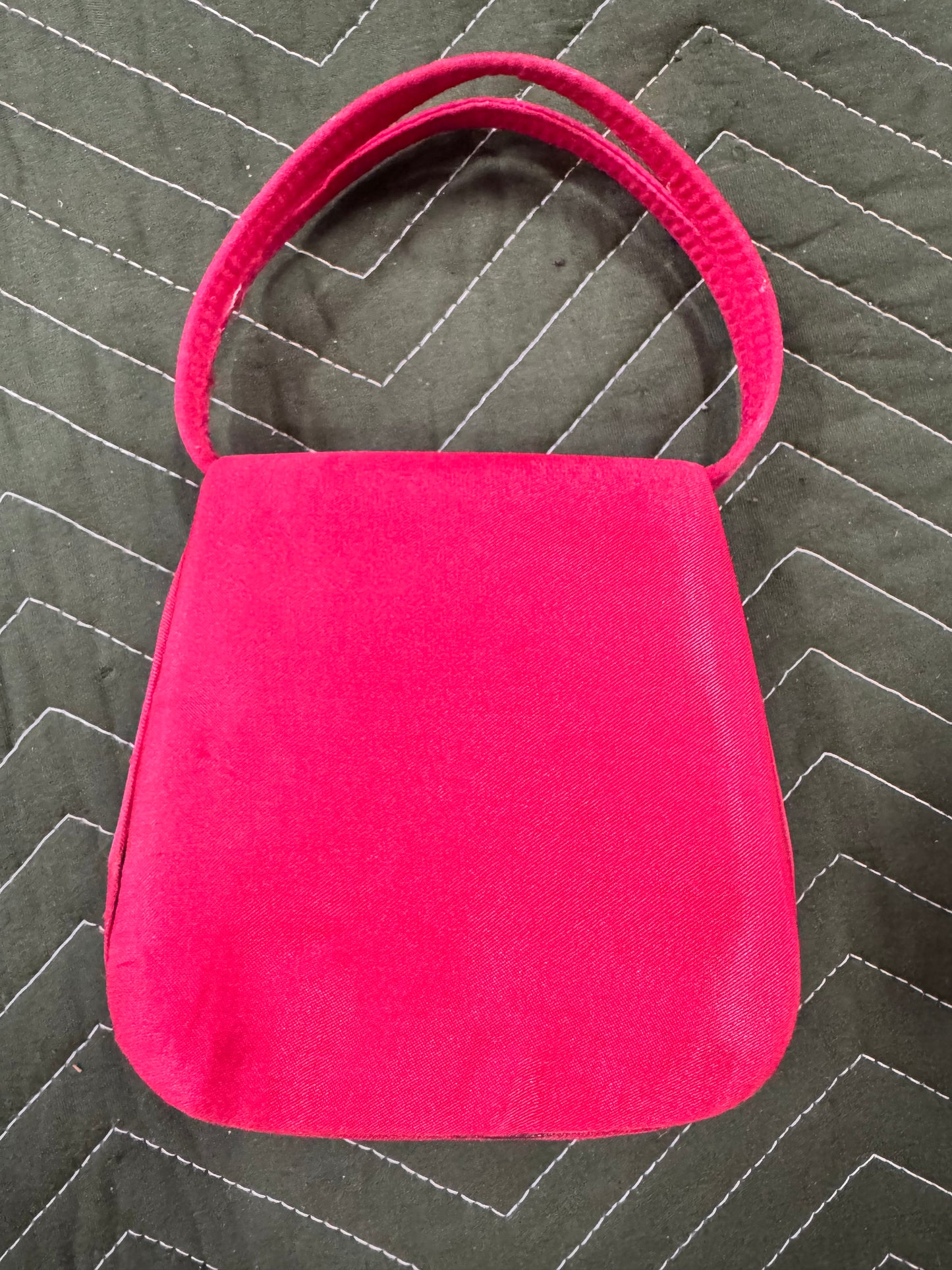 Vintage Beaded Red Satin Evening Bag