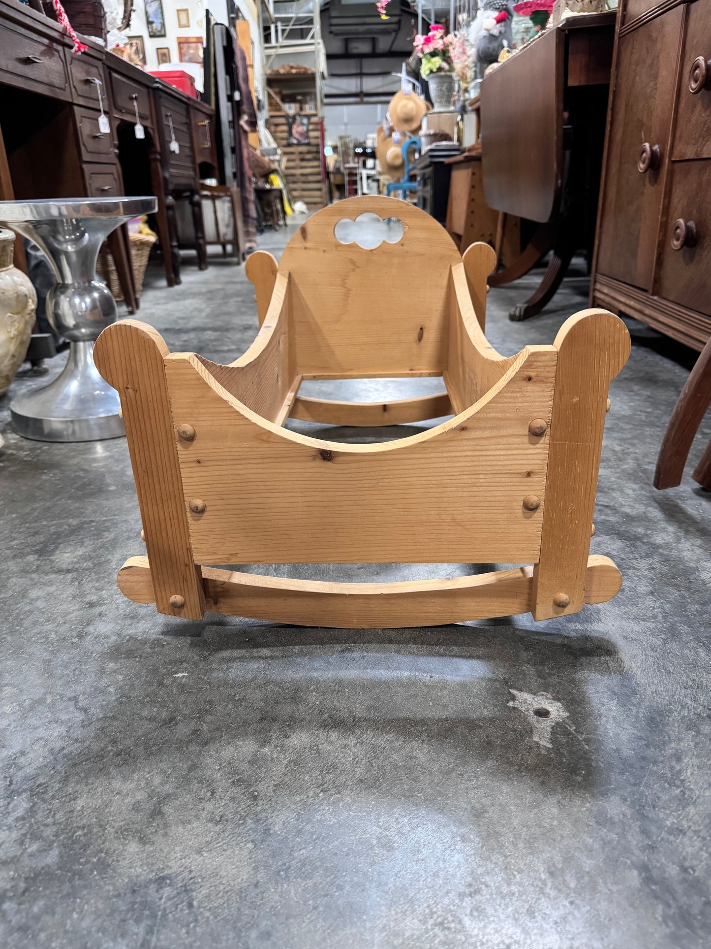 Vintage Handcrafted Doll Cradle