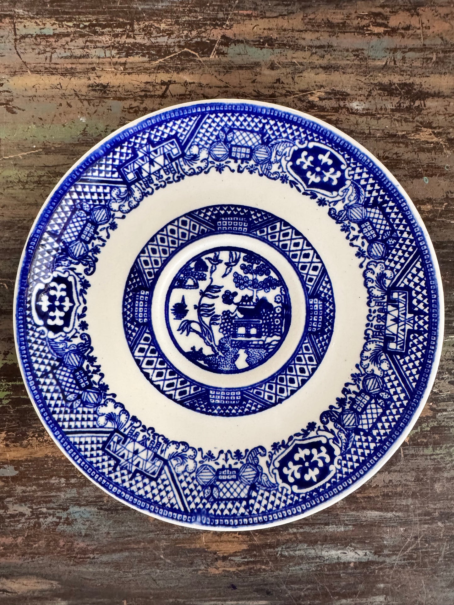 Vintage Blue Willow dinnerware