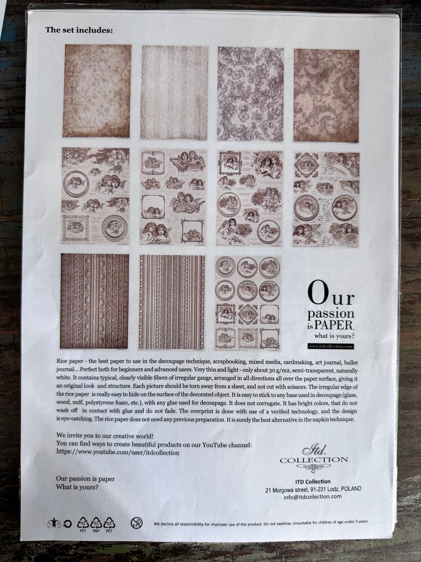 Vintage Angels ITD Collection Rice Paper Designs