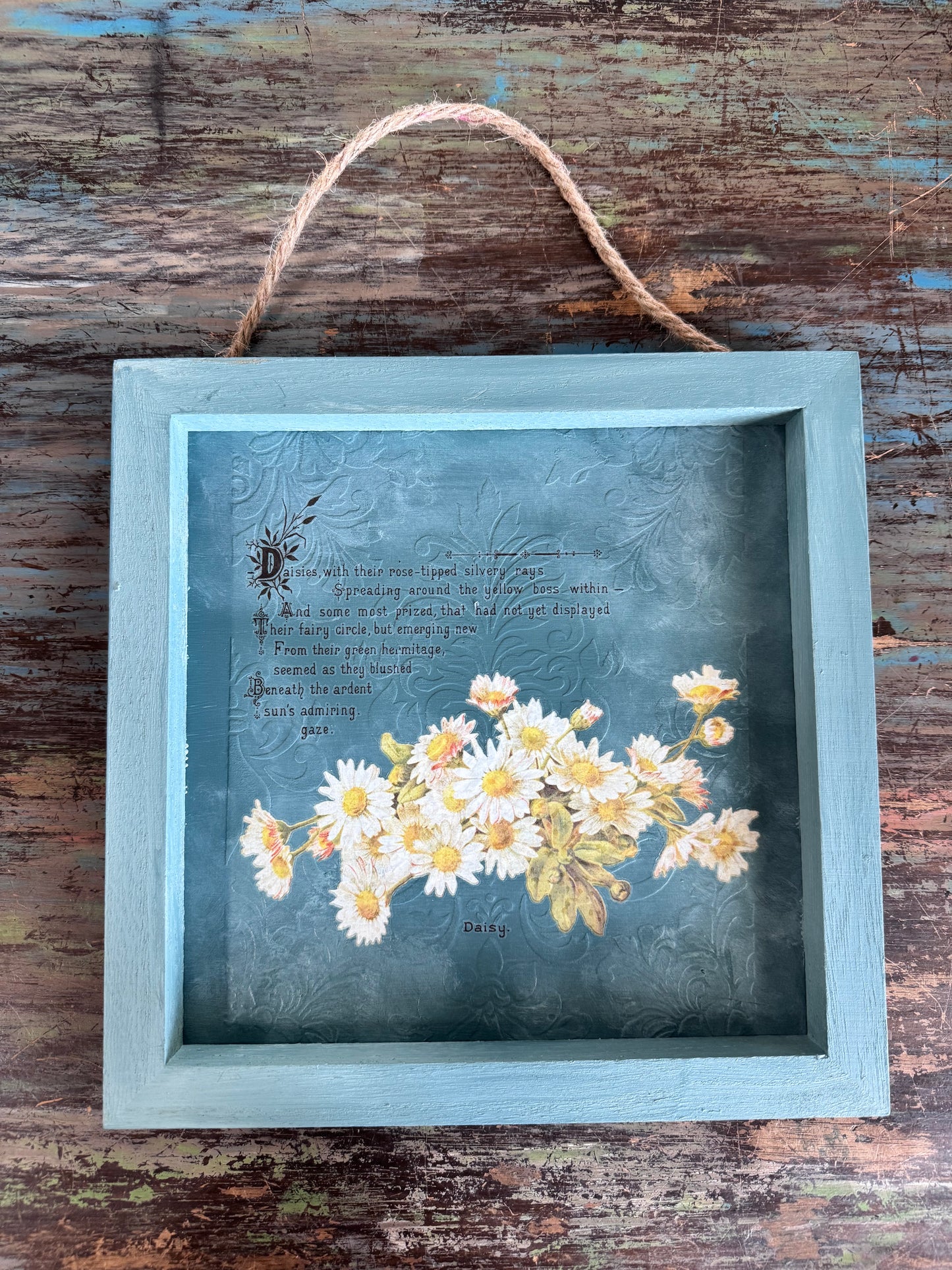 Framed Metal Wall Art-Daisies