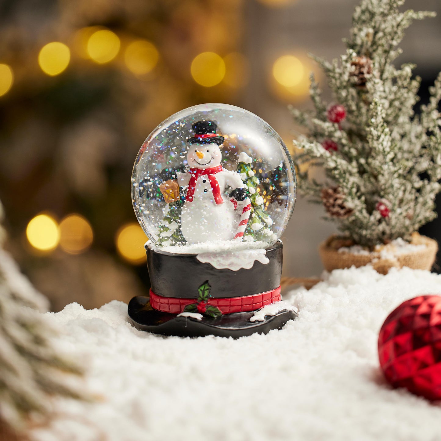 Resin Snowman Top Hat Water Globe