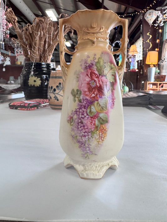 Antique Bohemian Art Nouveau Handled Bud Base