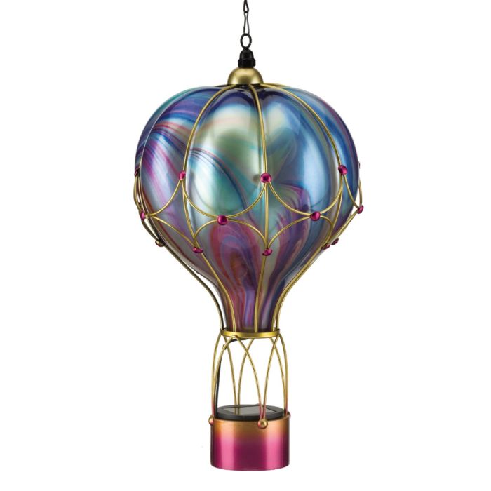Hand blown Swirl Glass Solar Balloon Lanterns