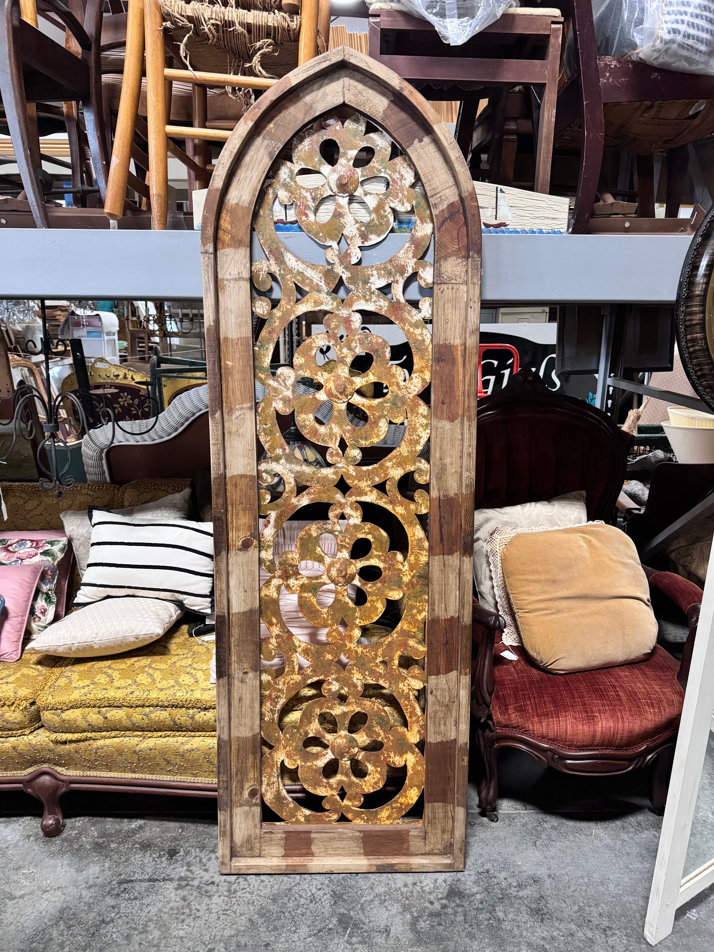 Cathedral Wood and Iron Panel Made in Mexico