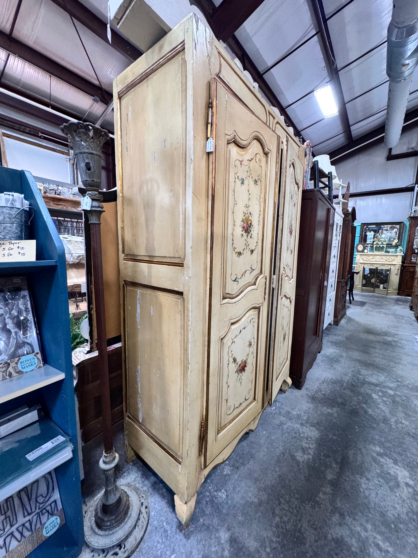 18th Century hand Painted French Armoire