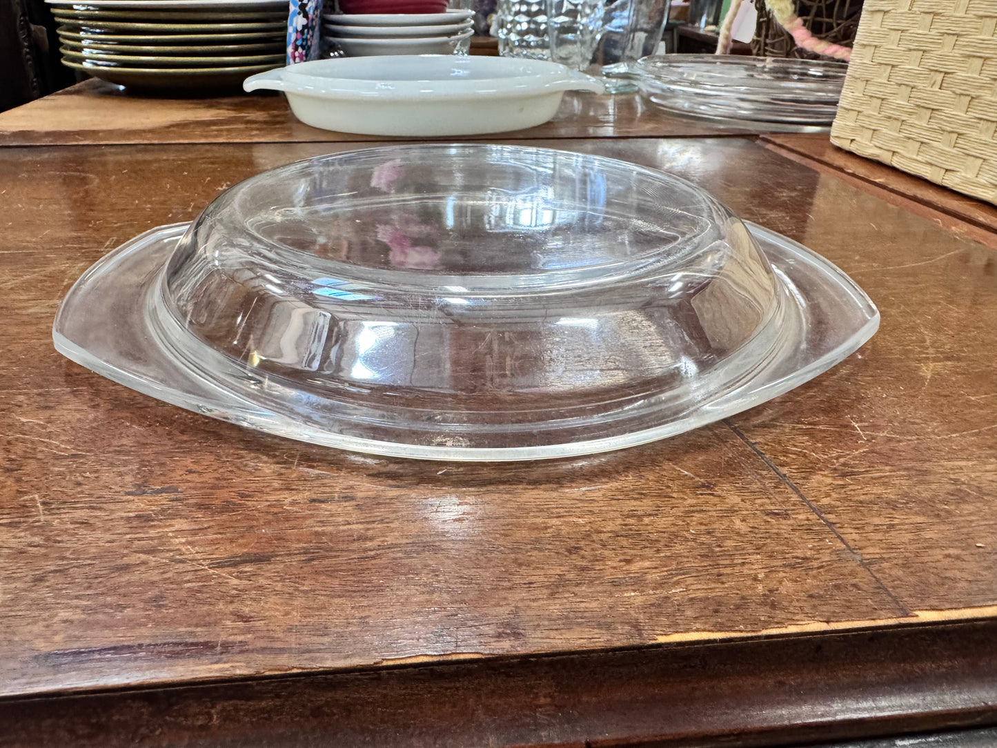 Vintage Round Glass Casserole Lid