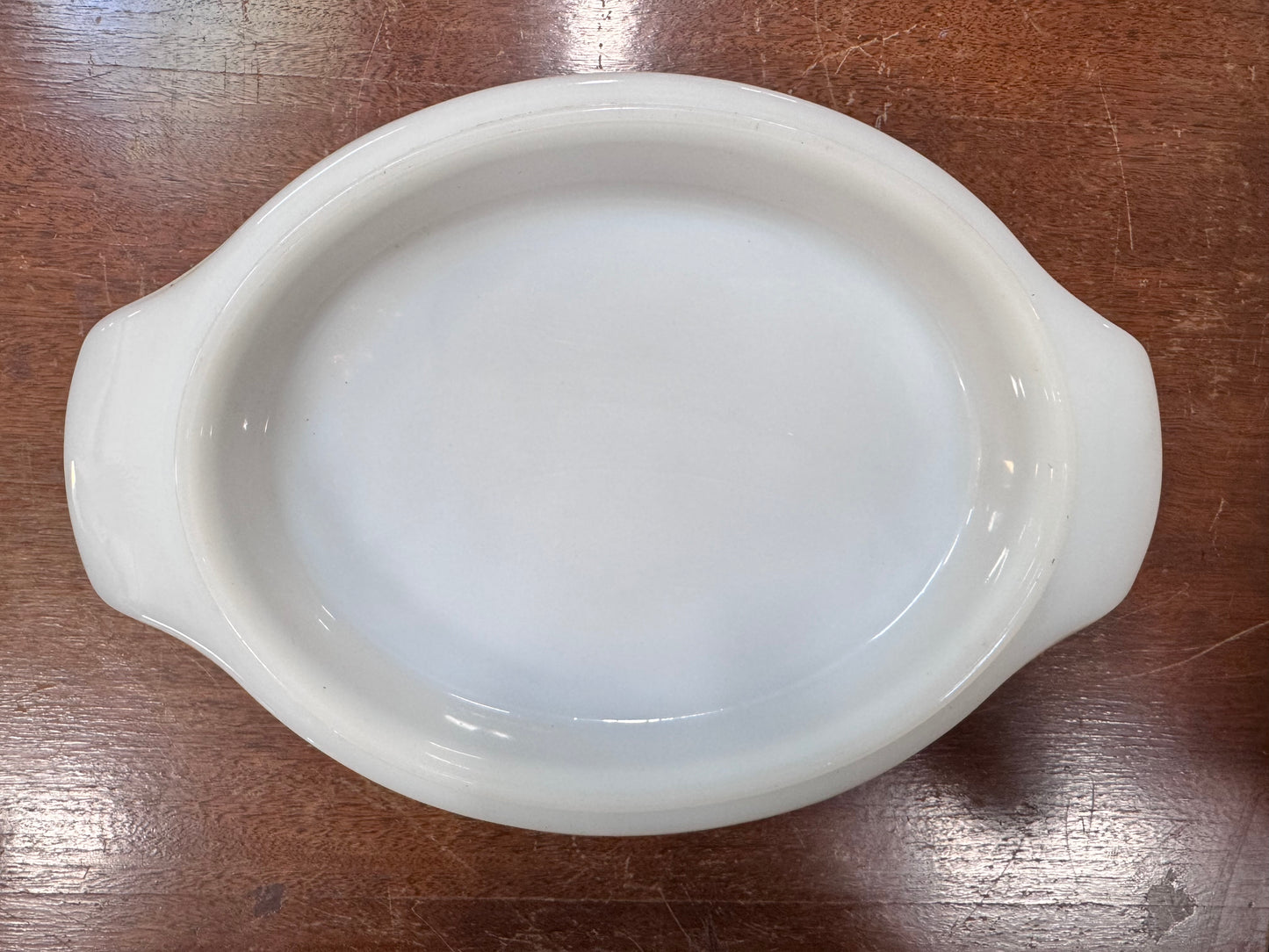 Vintage Oval Milk Glass Casserole Lid