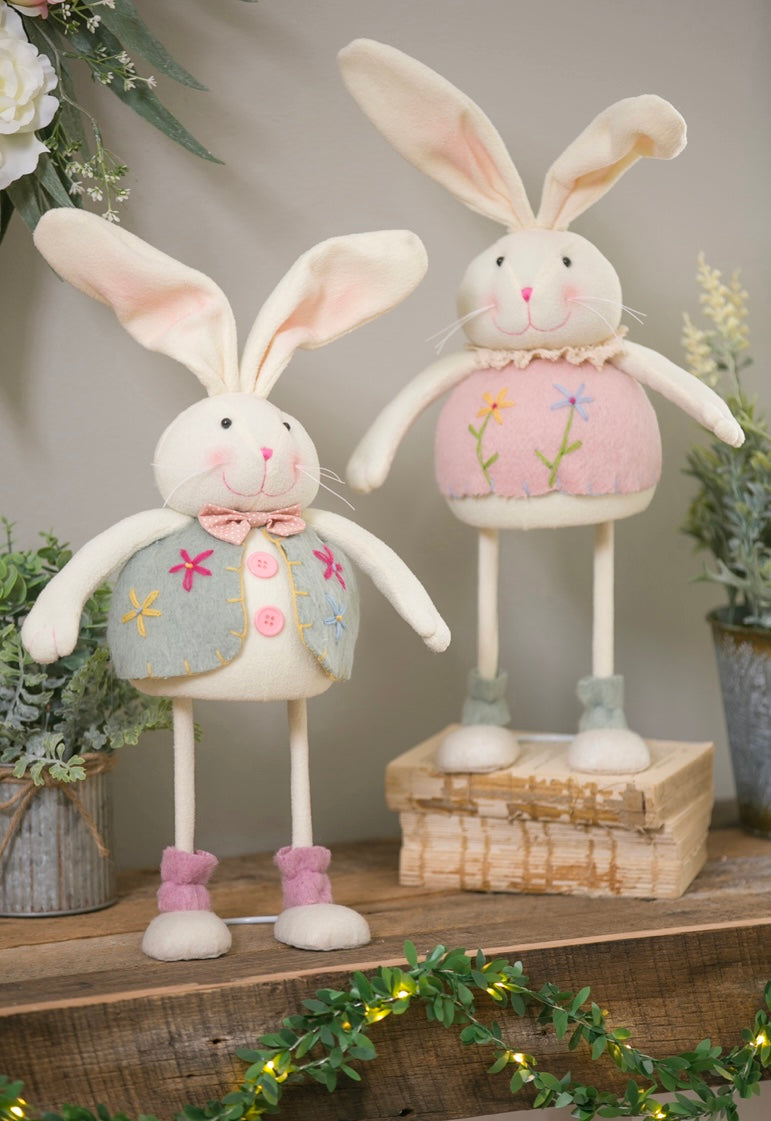 Fabric Standing Bunny Girl and Boy