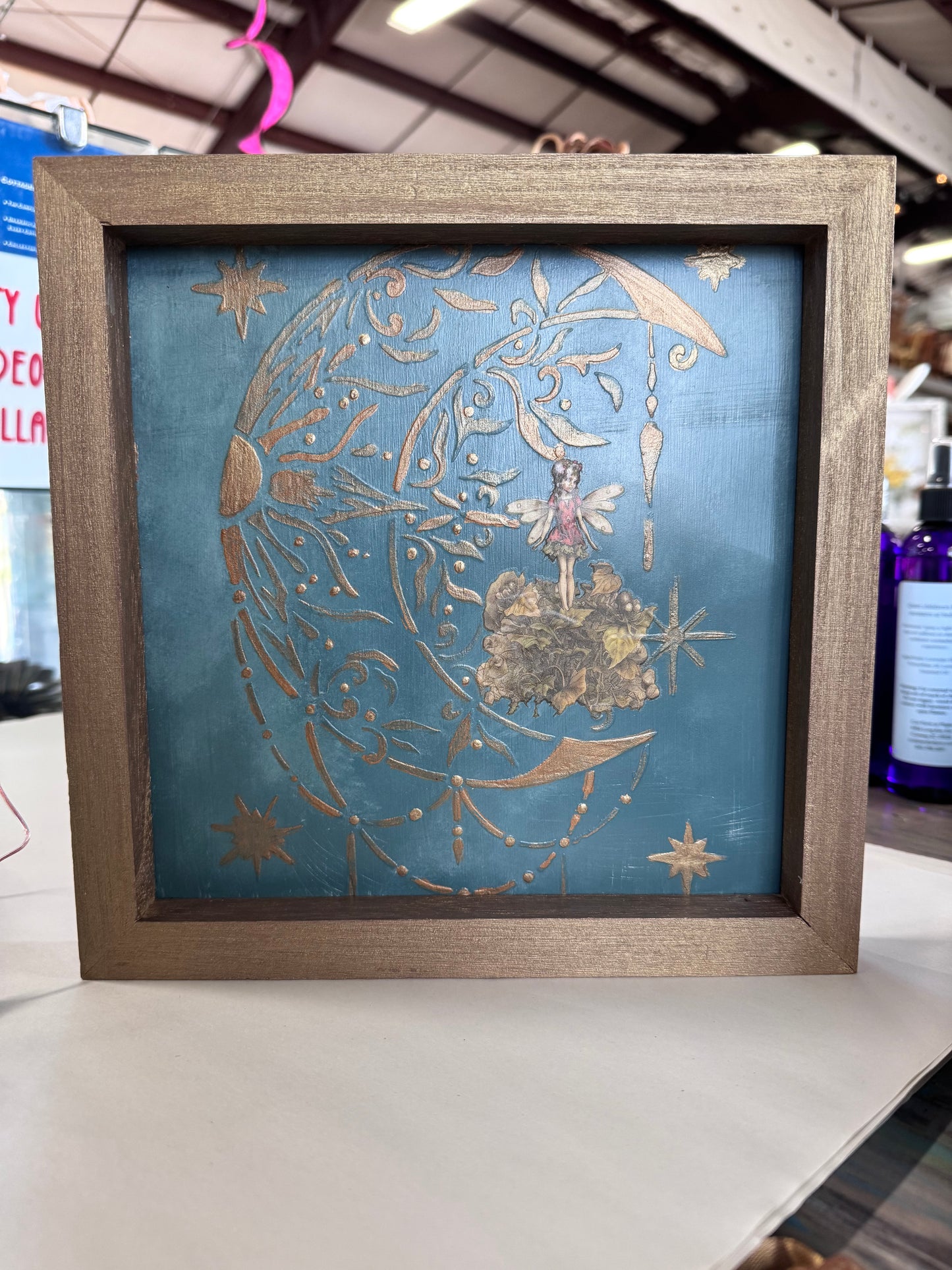 Framed Metal Wall Art-Moon Fairy