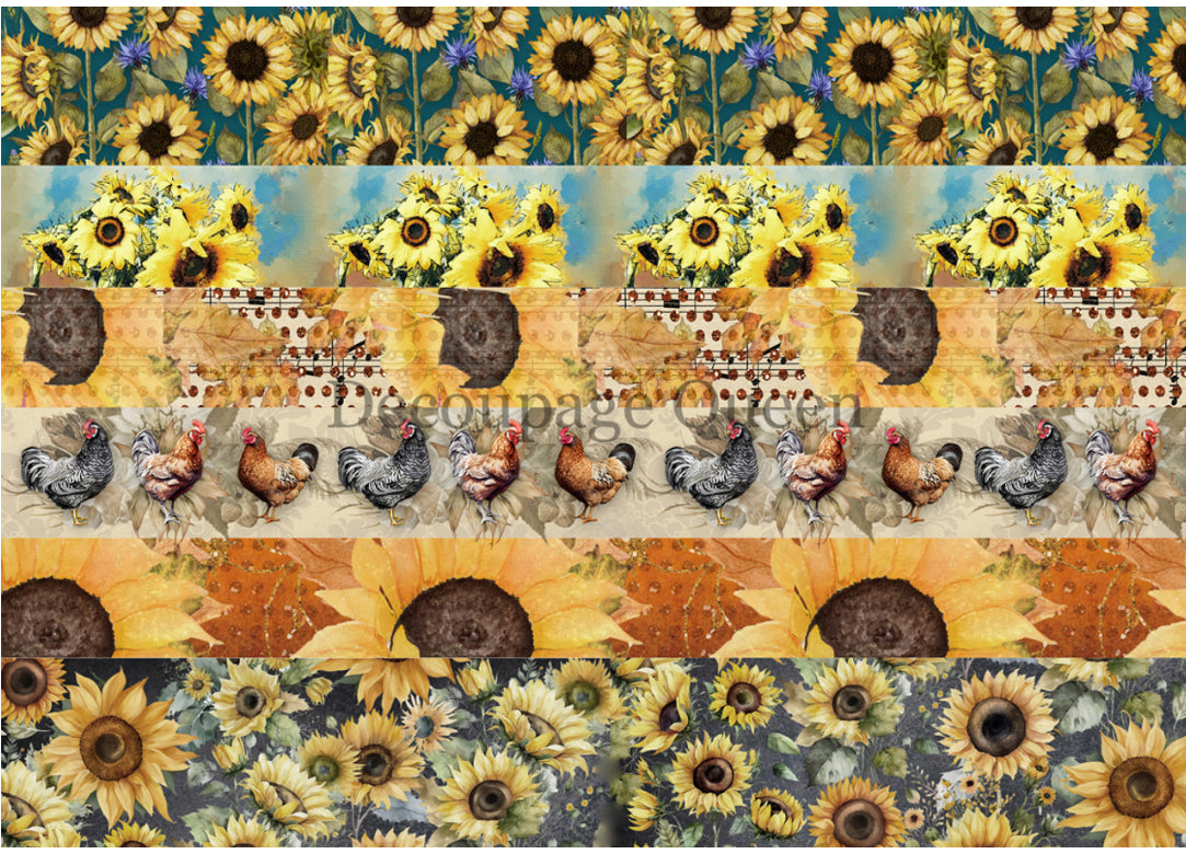 Decoupage Queen Sunflower Ephemera Journal Kit