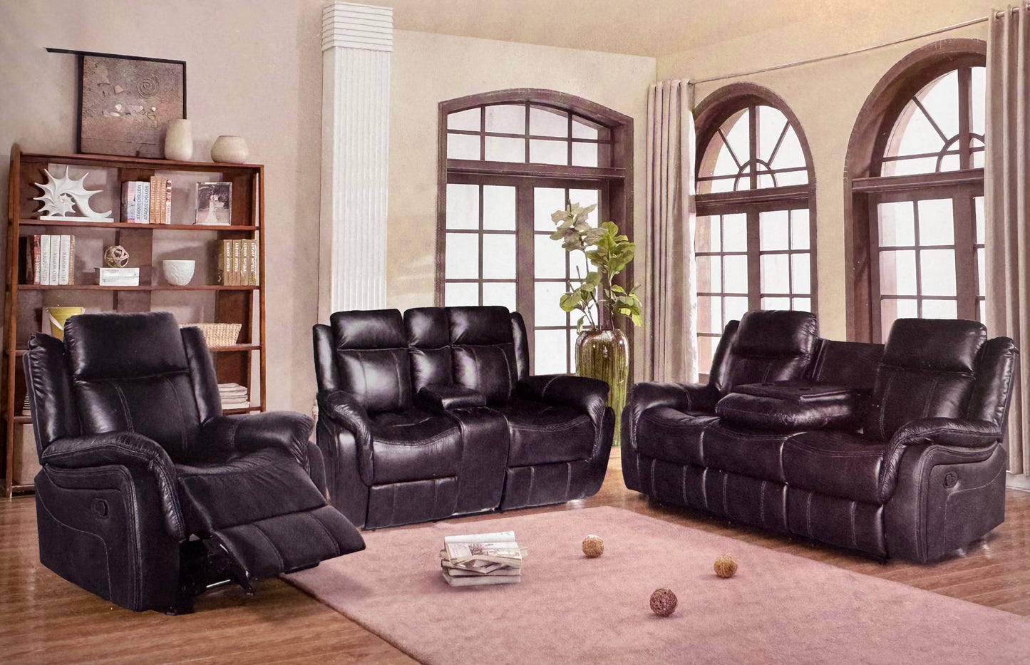 Living Room Suite Reclining Sofa Loveseat and Chair