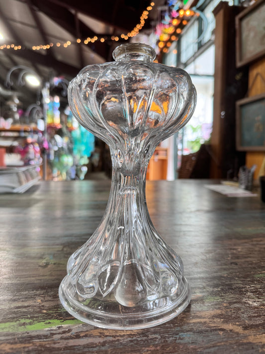 Antique Glass Oil Lamp Base