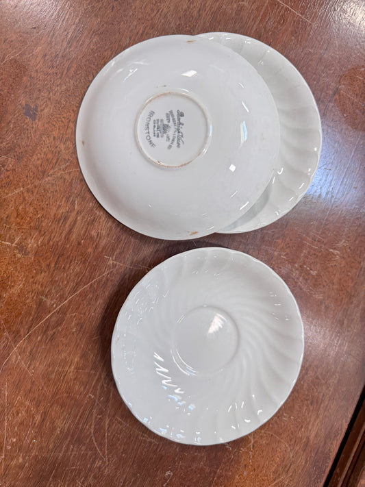 Burgess & Leigh White Ironstone Swirl Saucer