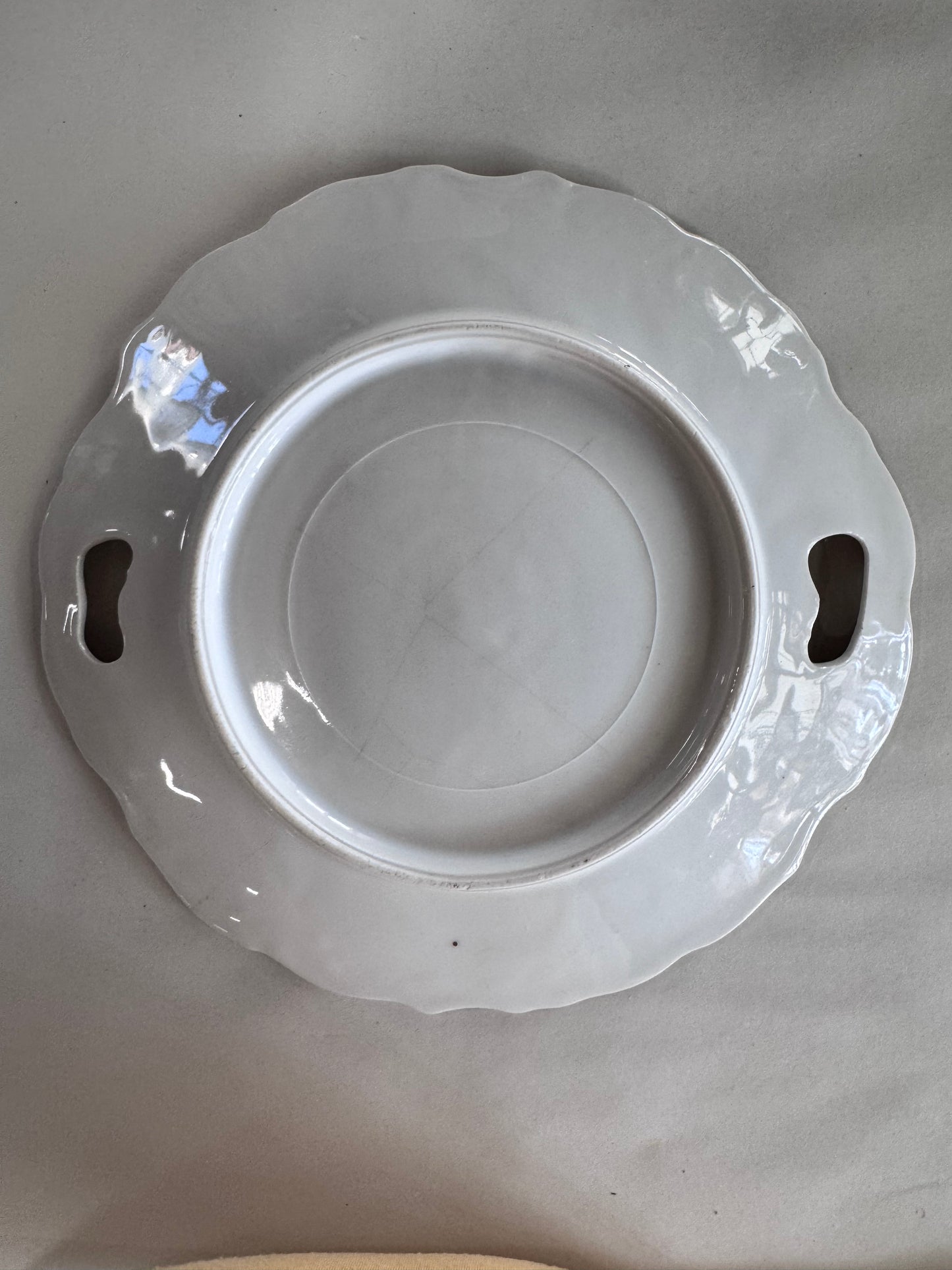 Antique Cake Plate Orange Florals