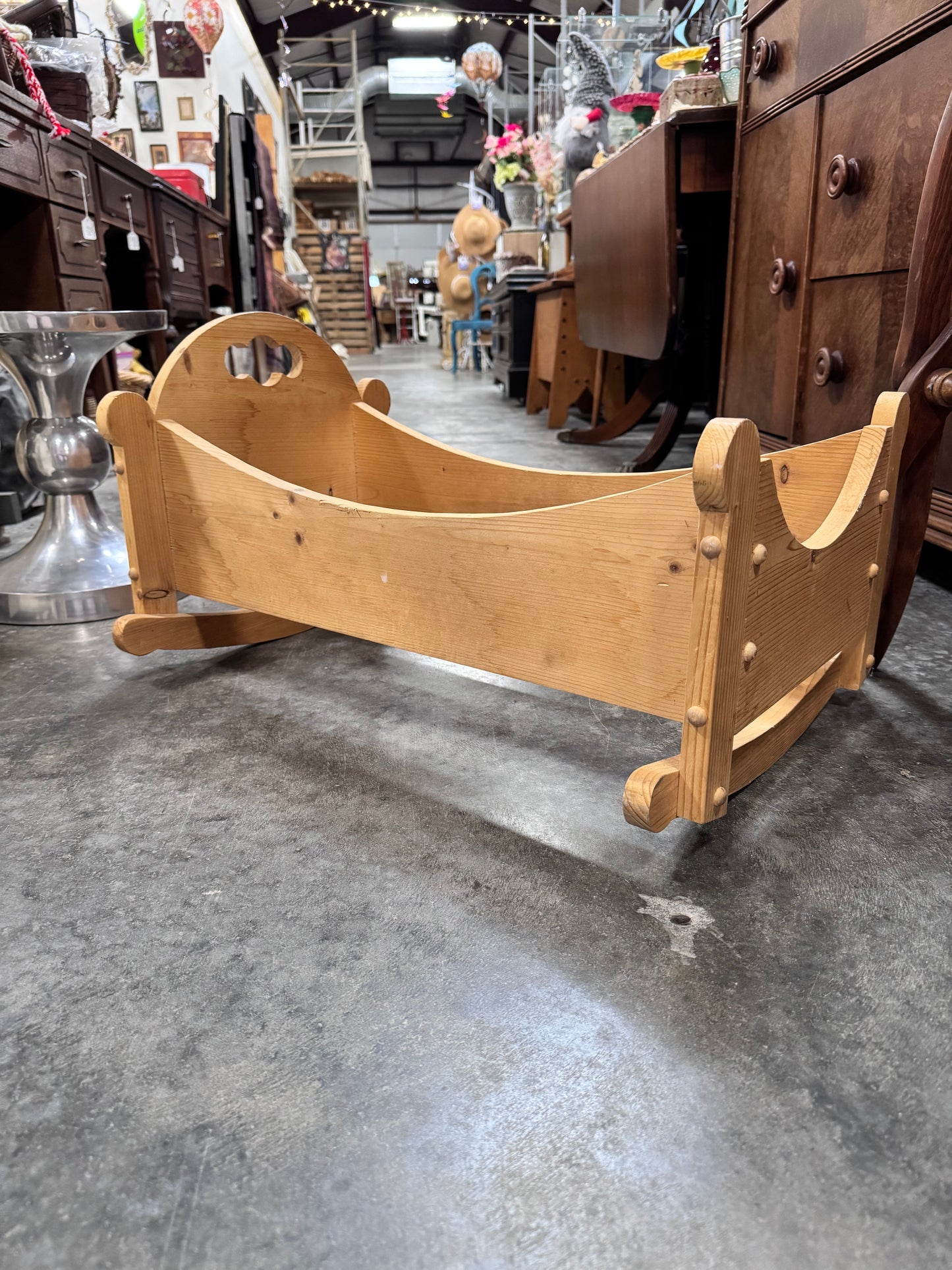 Vintage Handcrafted Doll Cradle