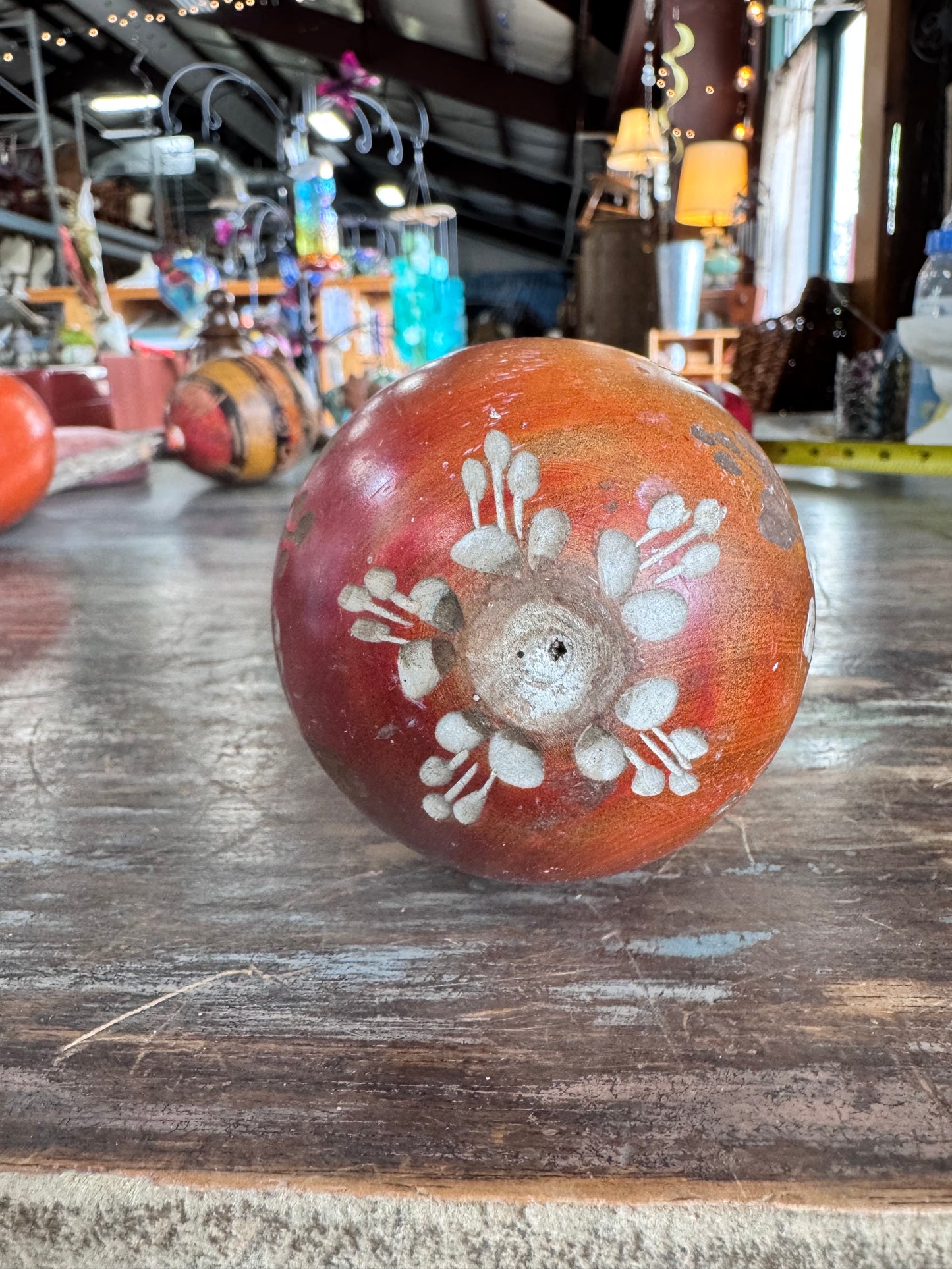 Vintage Carved Hand Painted Maraca
