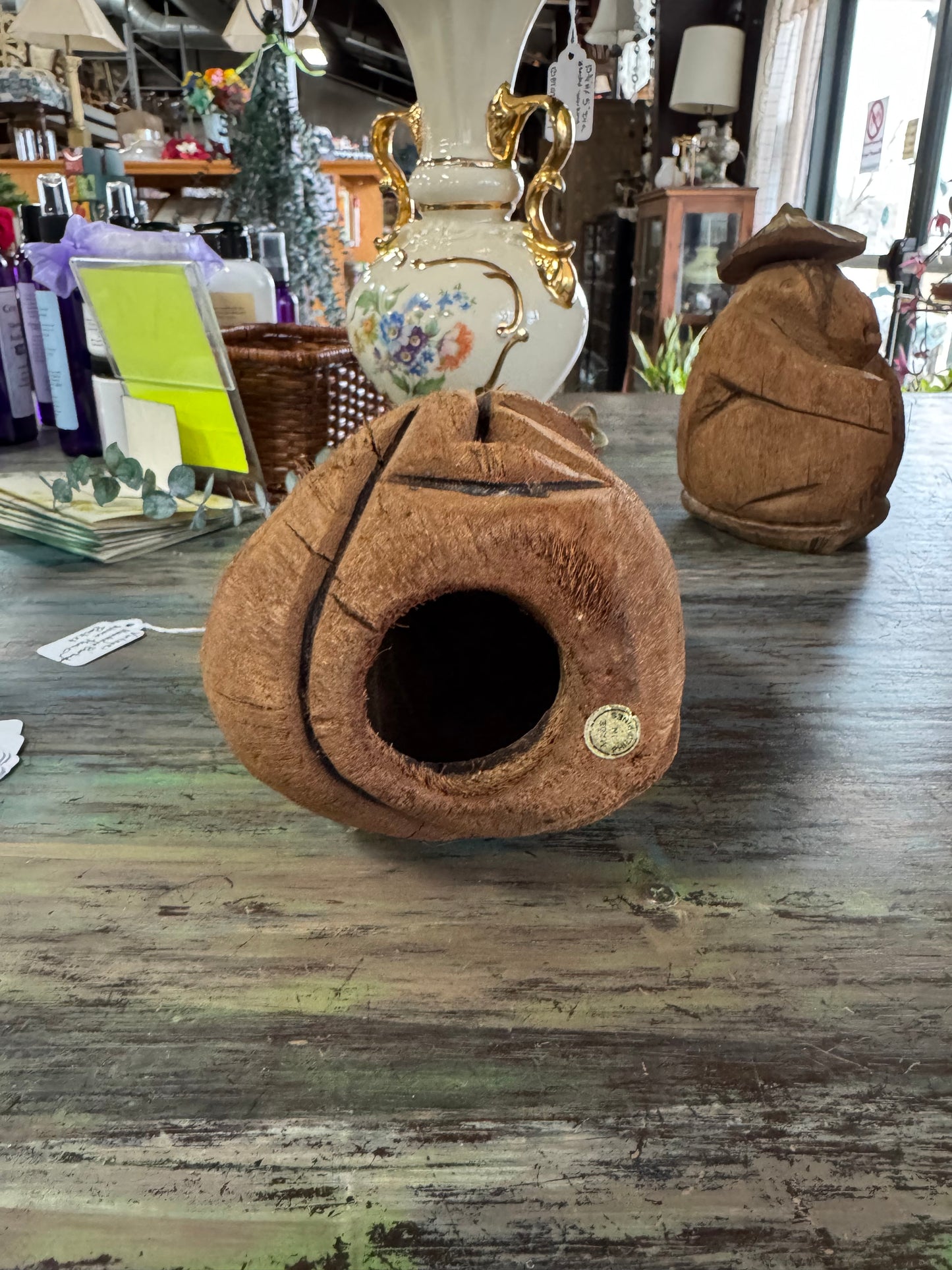 Vintage Carved Coconut Gorilla