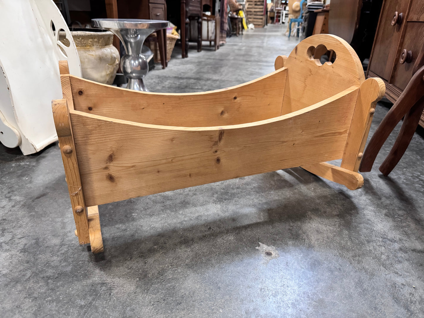 Vintage Handcrafted Doll Cradle