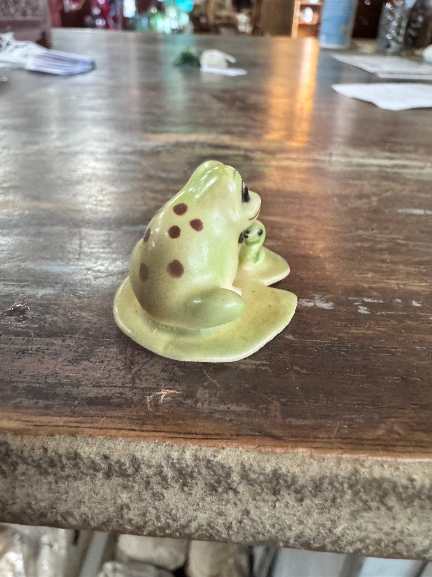 Vintage Josef Anthropomorphic Figure - Frog and Lily Pad