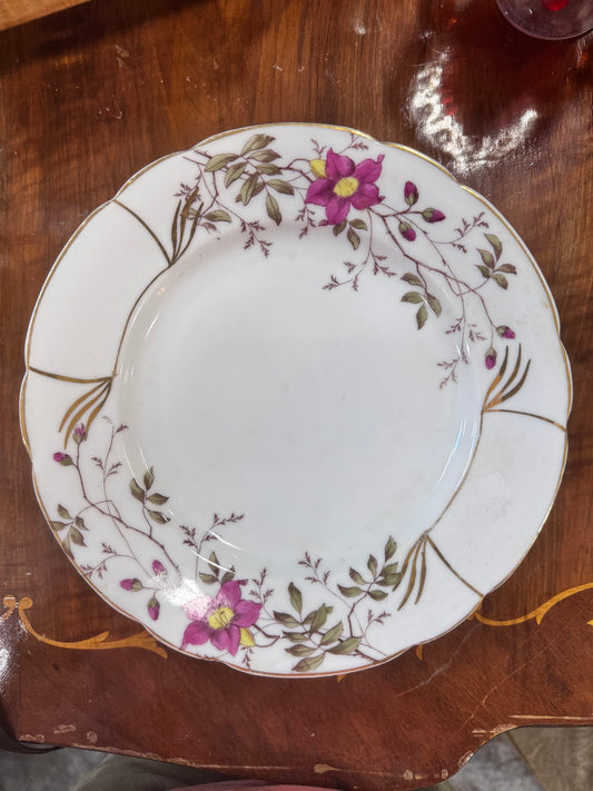 Vintage Porcelain Floral Dinner Plate - Dog Rose