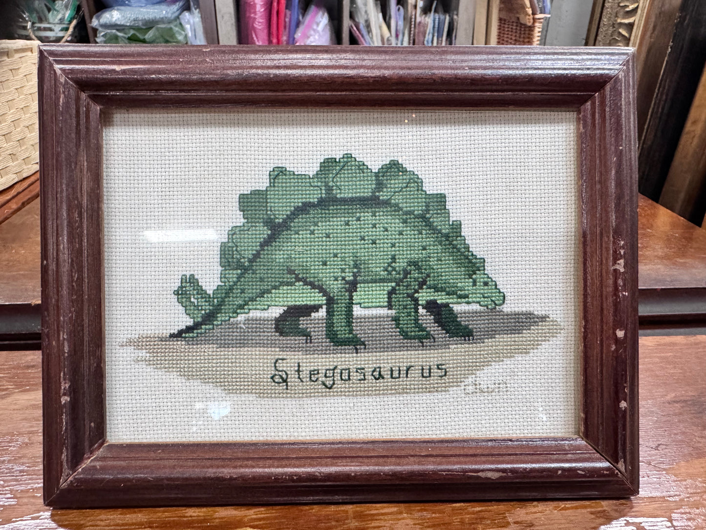 Framed Cross Stitch-Stegasarus