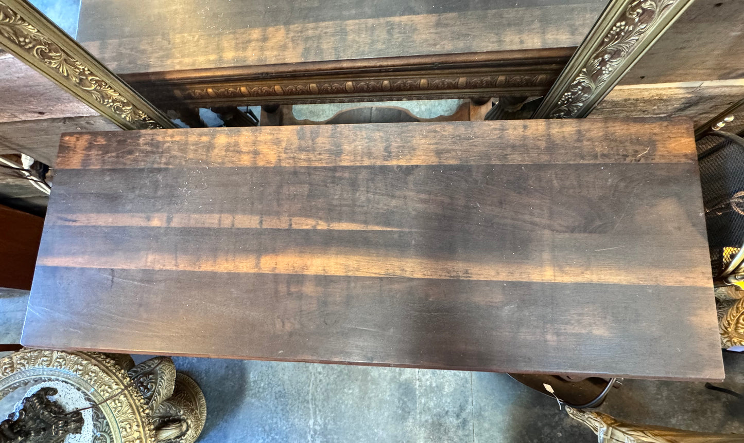 Empire Style hide-a-way leaf trestle base table
