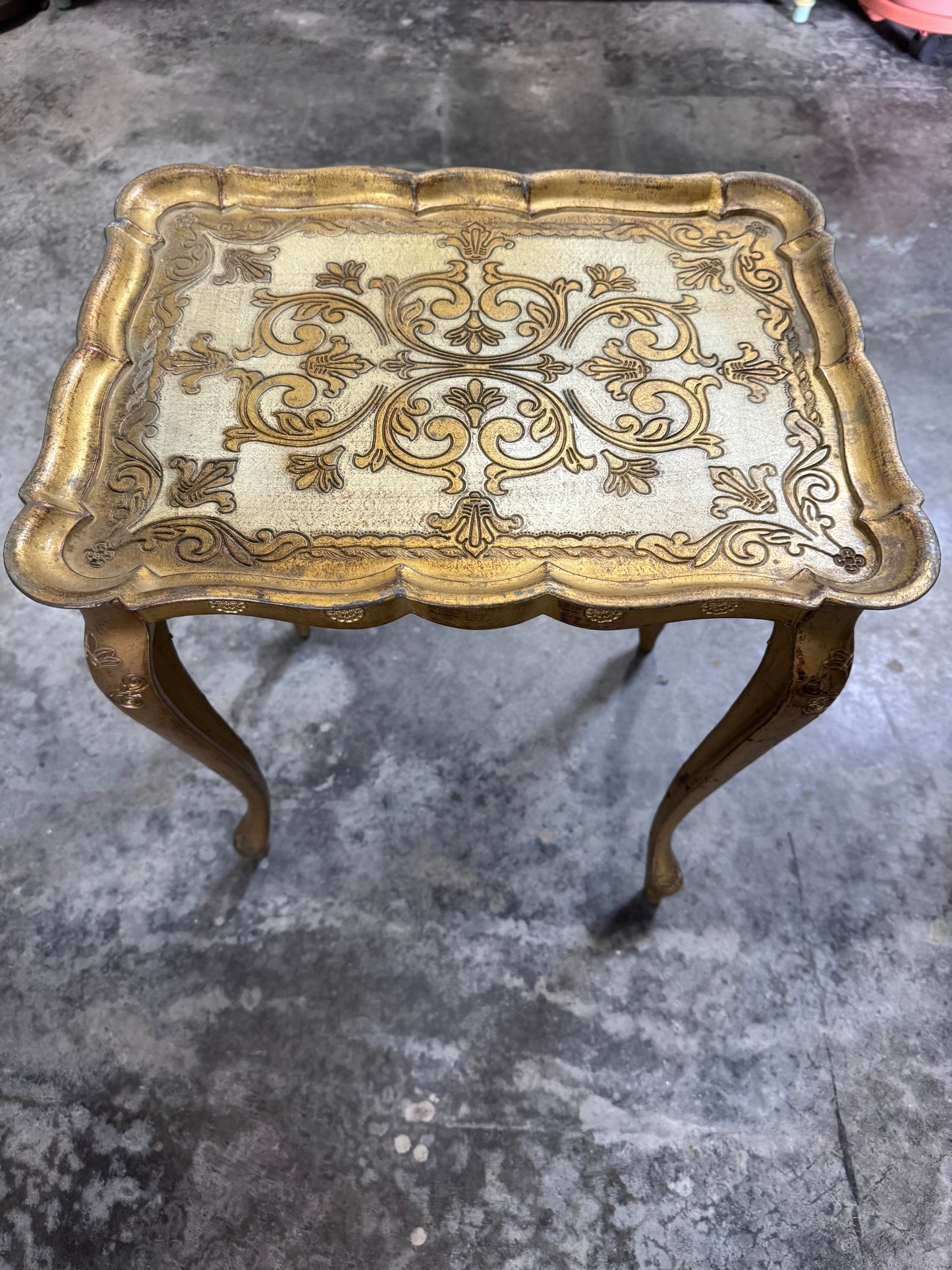 Italian Regency Gold and White Resin Table