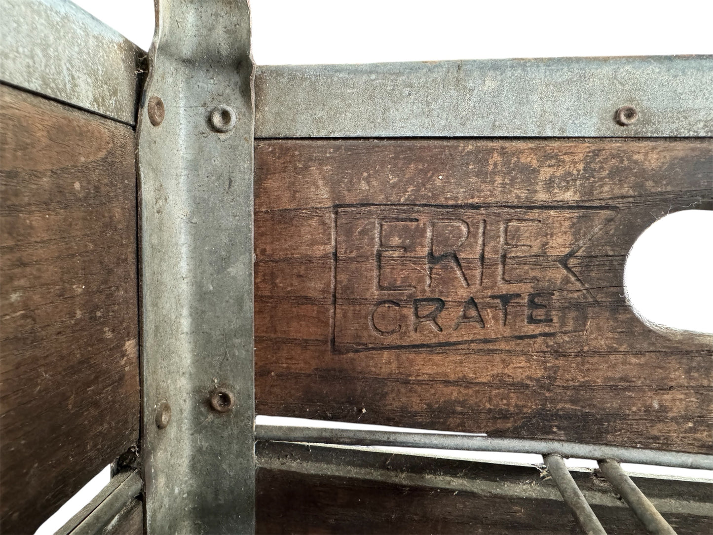 Del Amore Dairy Wood and Metal Milk Crate