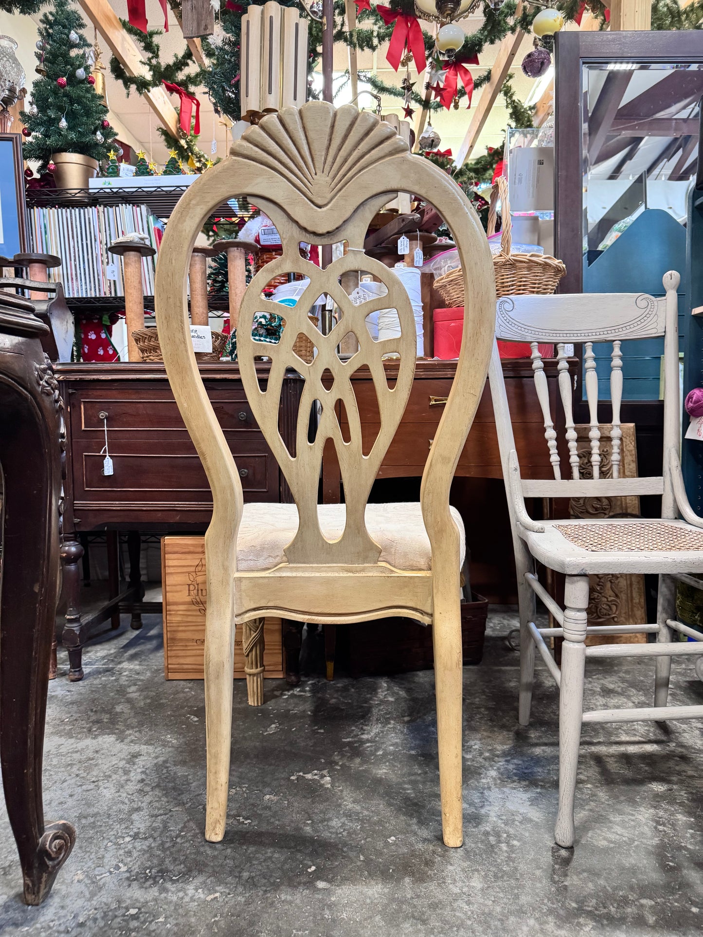 Light Blonde Upholstered Seat Dining Chair