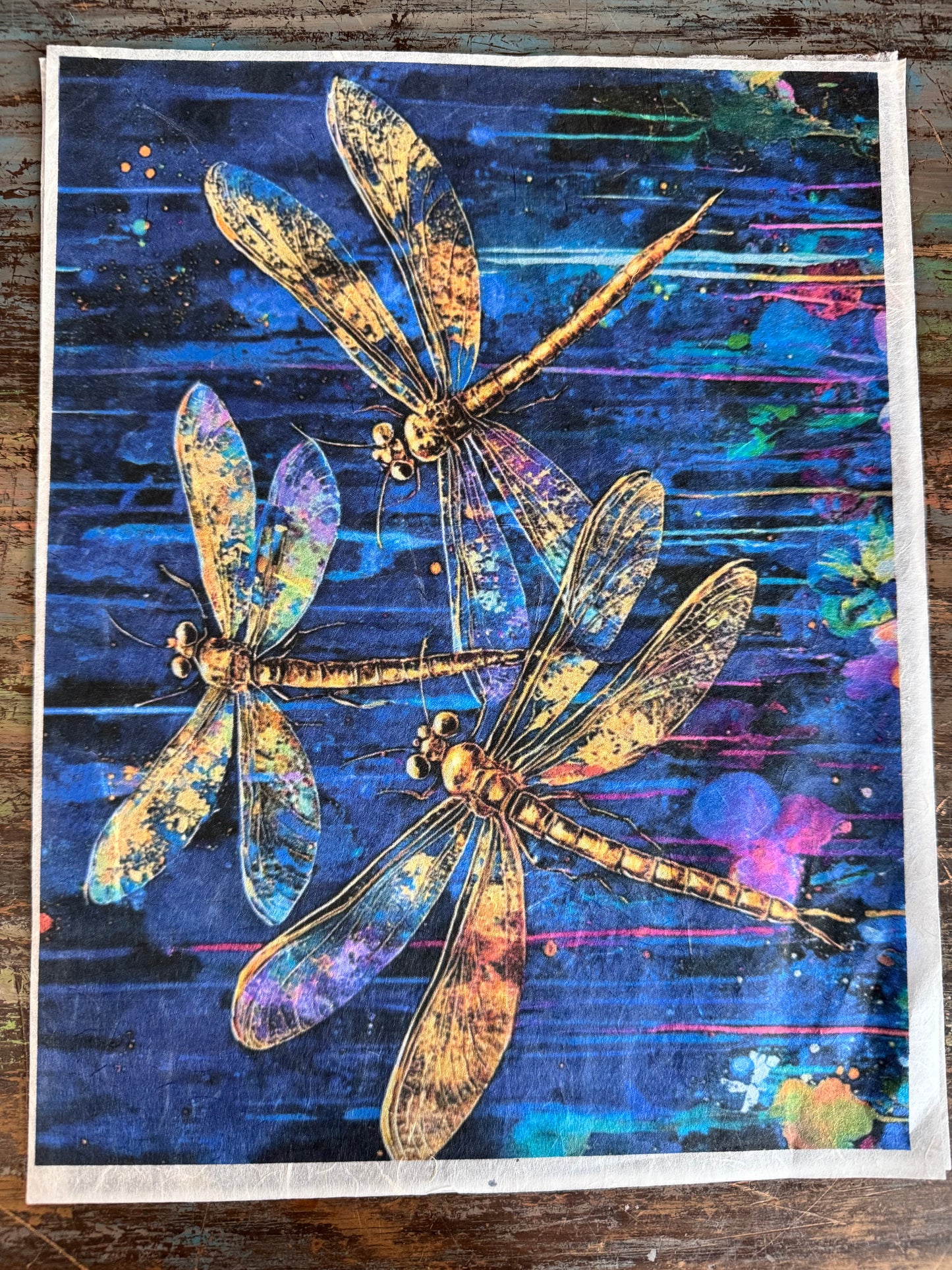 Elsie Lane Art Garage Dragonfly Decoupage Rice Paper A4